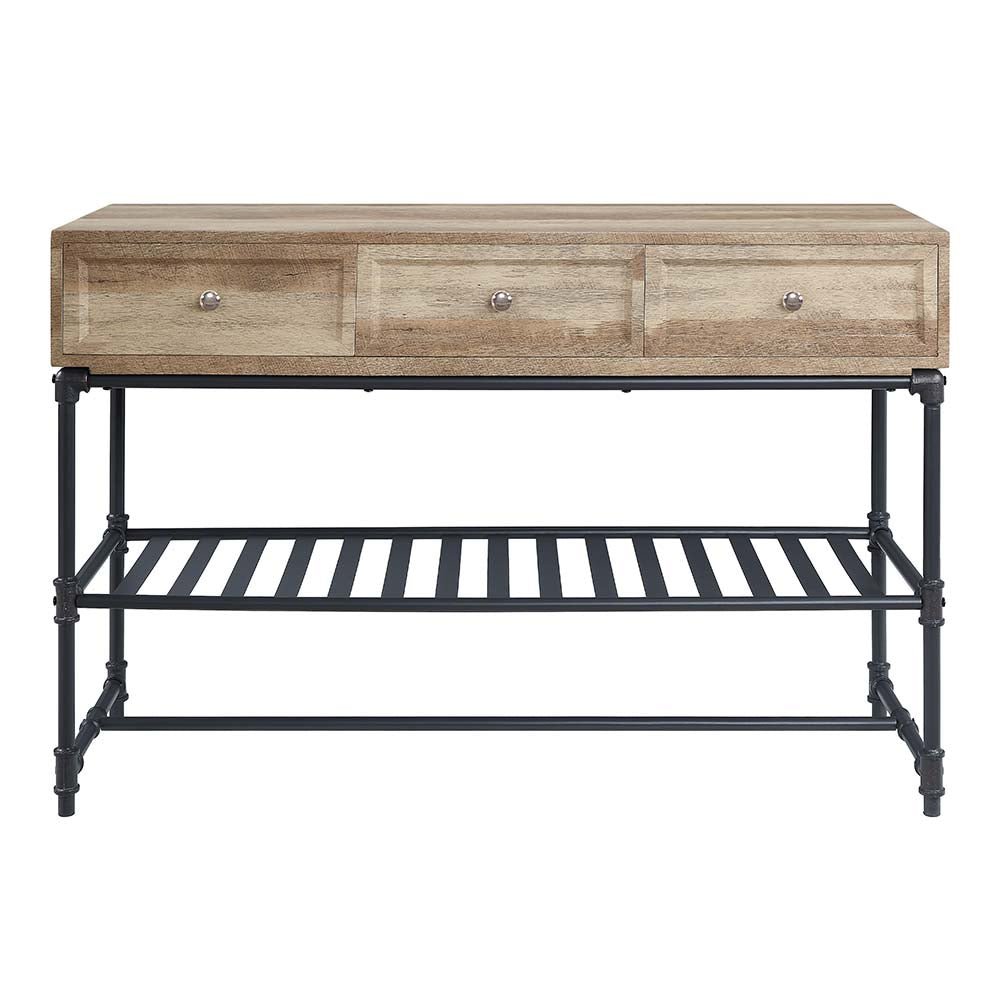 Brantley II Sofa Table LV00750 Oak & Sandy Black Finish | Acme | Home Elegance USA