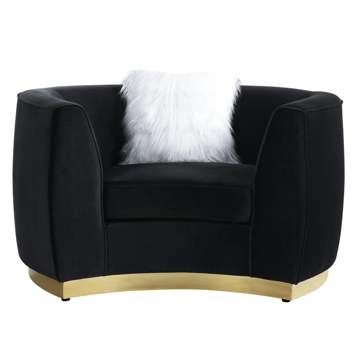 Achelle Chair W/Pillow LV01047 Black Velvet | Acme | Home Elegance USA