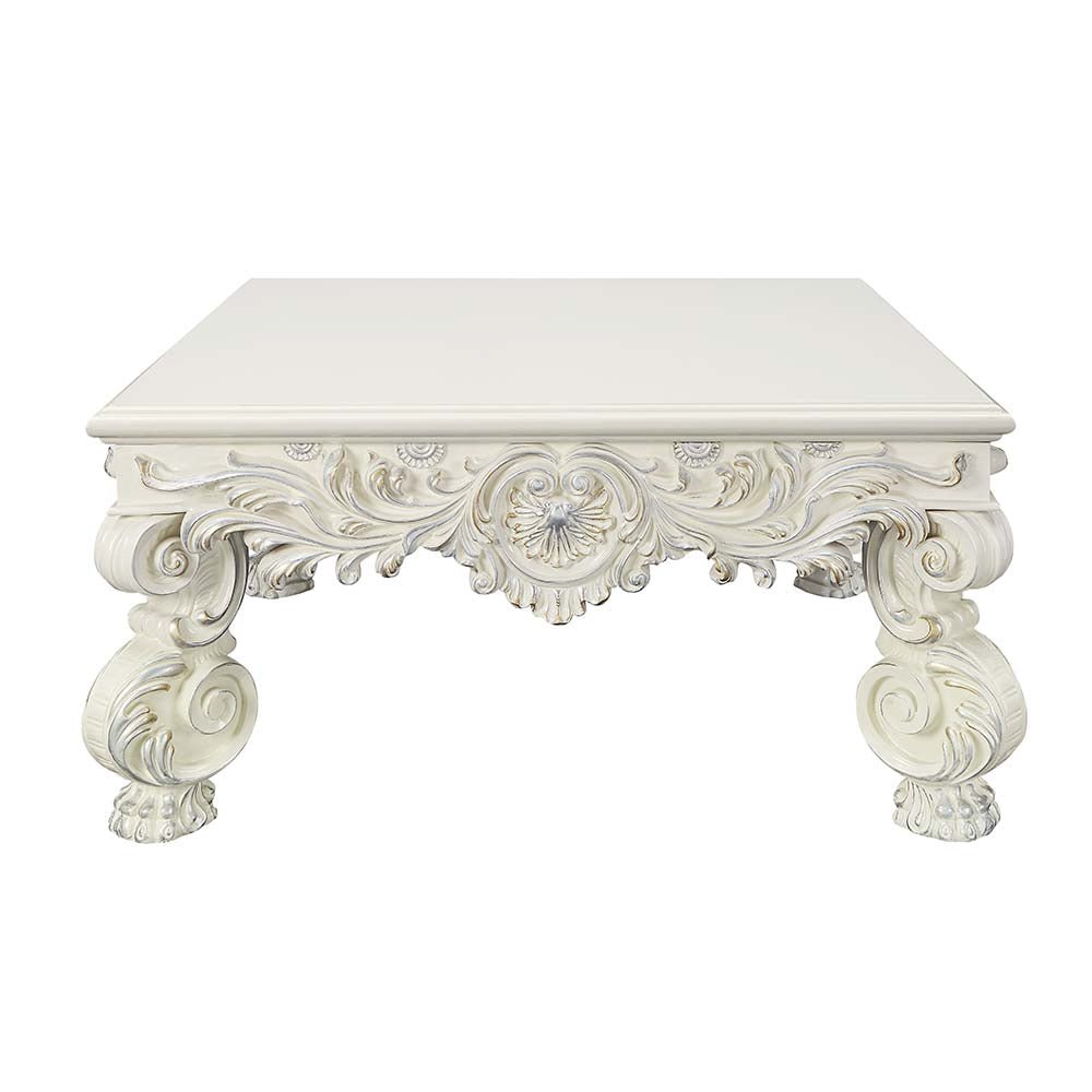 Adara Coffee Table LV01217 Antique White Finish | Acme | Home Elegance USA
