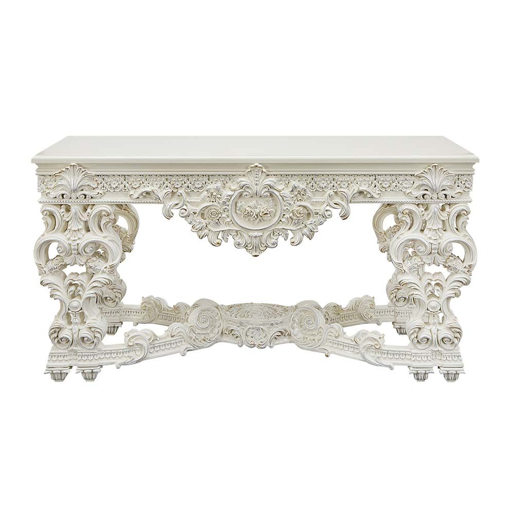 Adara Sofa Table LV01219 Antique White Finish | Acme | Home Elegance USA