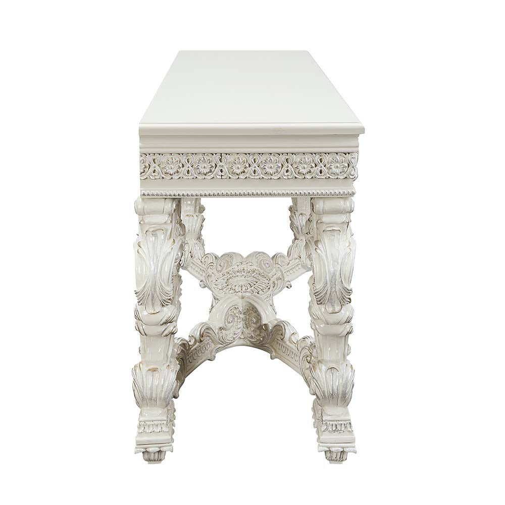 Adara Sofa Table LV01219 Antique White Finish | Acme | Home Elegance USA