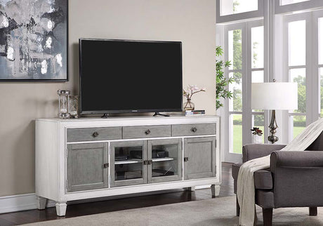 Acme - Katia Tv Stand LV01317 Rustic Gray & Weathered White Finish