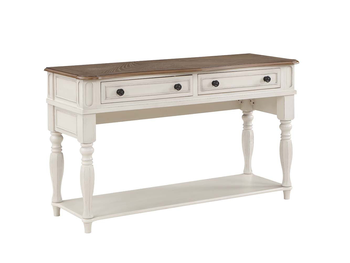 Acme - Florian Sofa Table LV01664 Oak & Antique White Finish