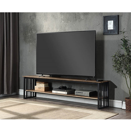 Acme - Zudora Tv Stand LV01754 Antique Oak & Black Finish