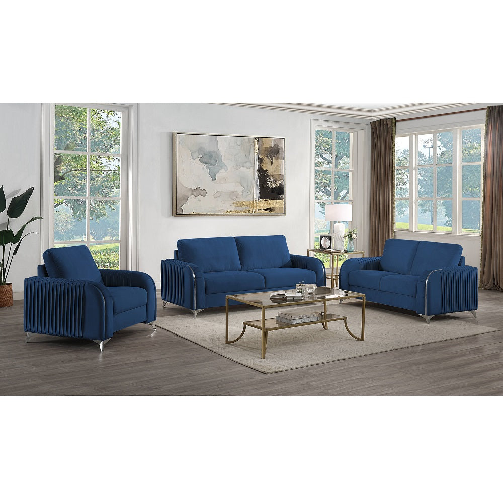 Acme - Wenona Loveseat LV01775 Blue Velvet