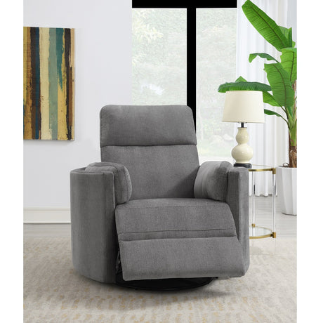 Acme - Sagen Recliner W/Swivel & Glider LV01879 Charcoal Chenille