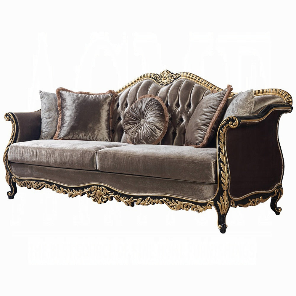 Betria Sofa LV01887 Light Green, Gold & Black High Gloss Finish | Acme - Home Elegance USA