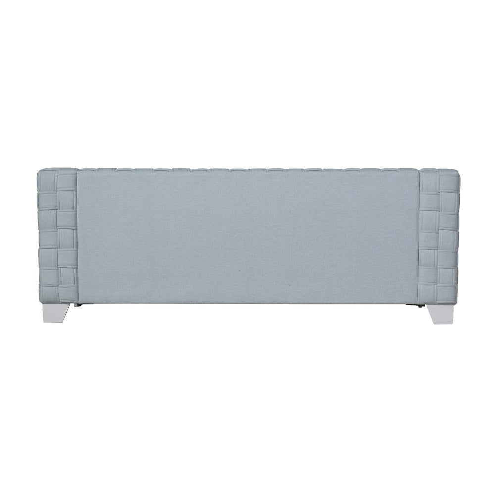 Acme - Saree Sofa LV02346 Light Teal Chenille & White Finish
