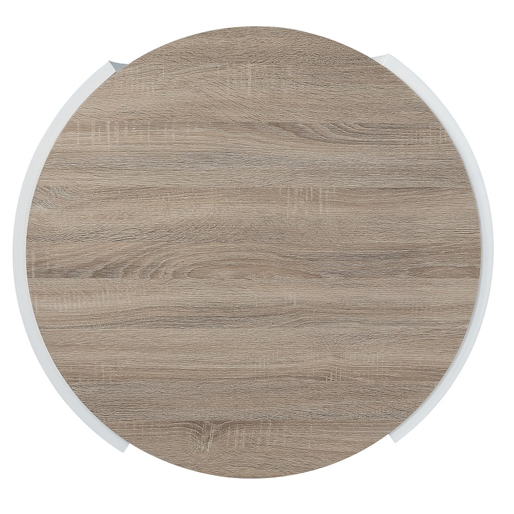 Acme - Zoma Coffee Table LV02414 Oak & White High Gloss Finish