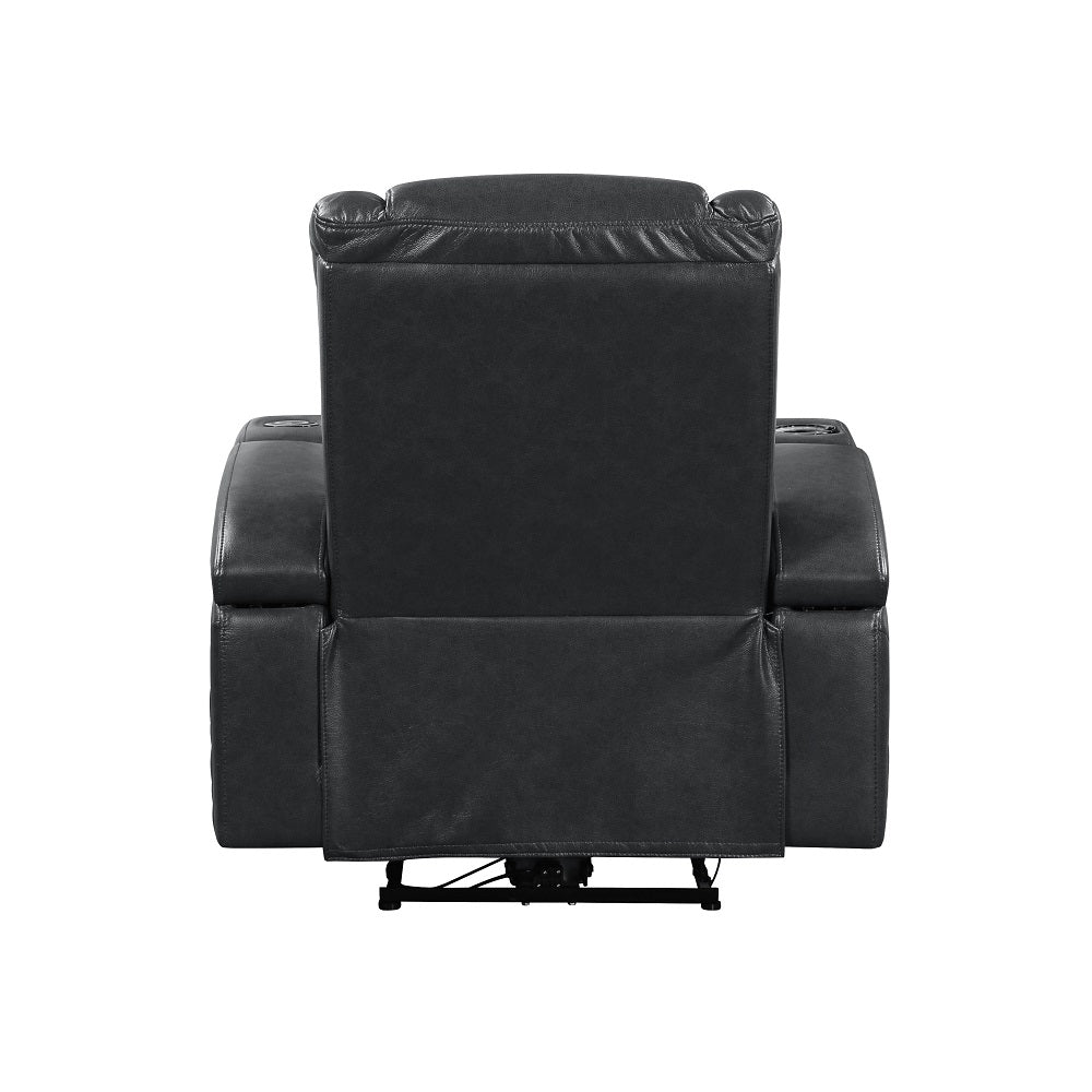 Alair Power Motion Recliner W/Bluetooth, Wireless Charger & Cupholder LV02460 Dark Gray Leather Aire | Acme | Home Elegance USA