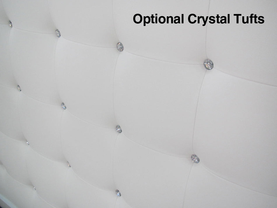 Lyrica - White Leatherette With Crystals Bed - View Image 1