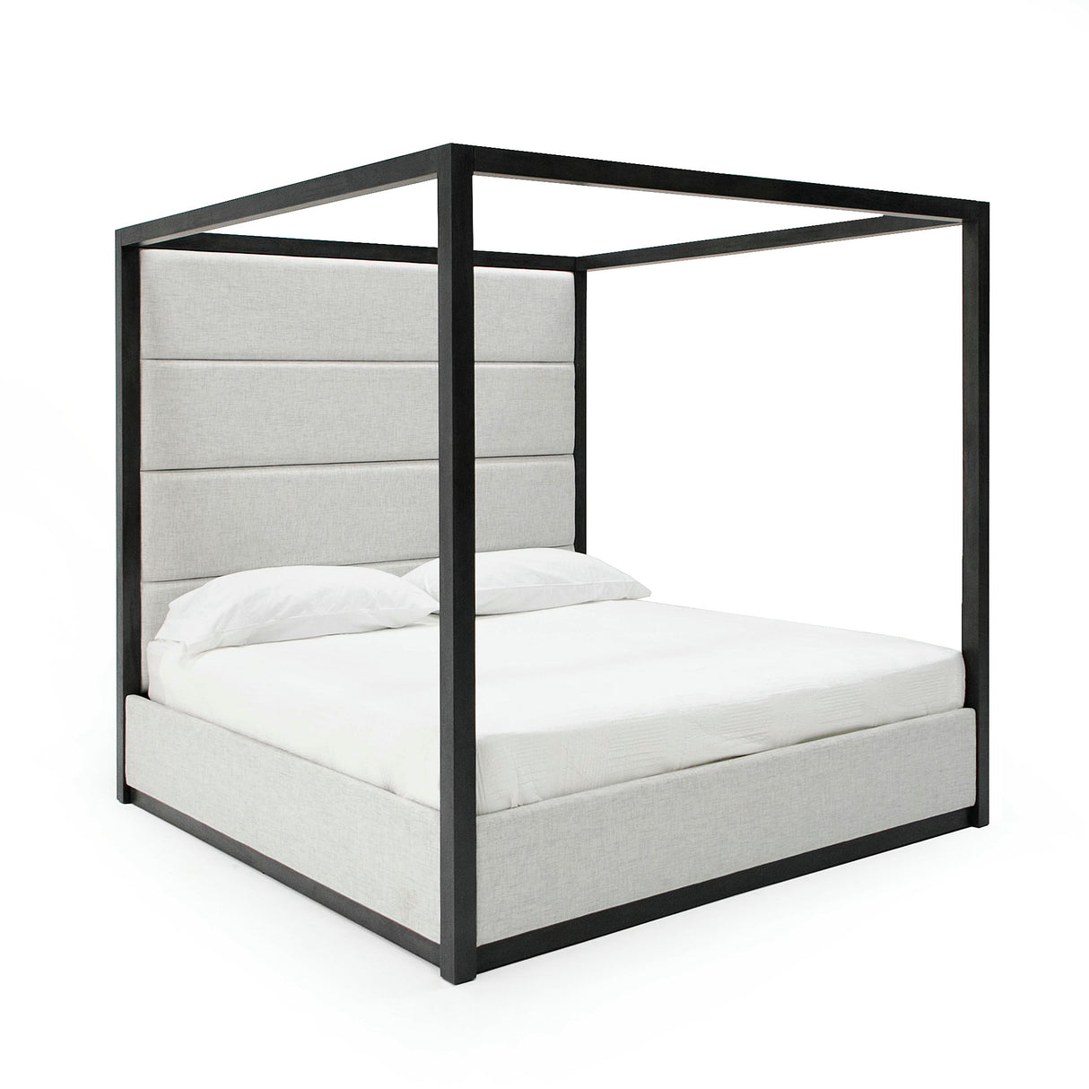 Manhattan- Contemporary Canopy Grey Bedroom Set-queen - View Image 1
