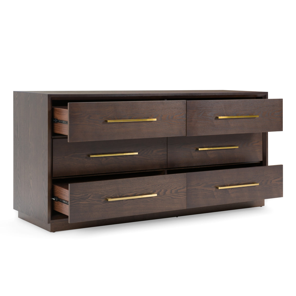 Manhattan - Contemporary Brown Oak and Gold Dresser - View Image 1