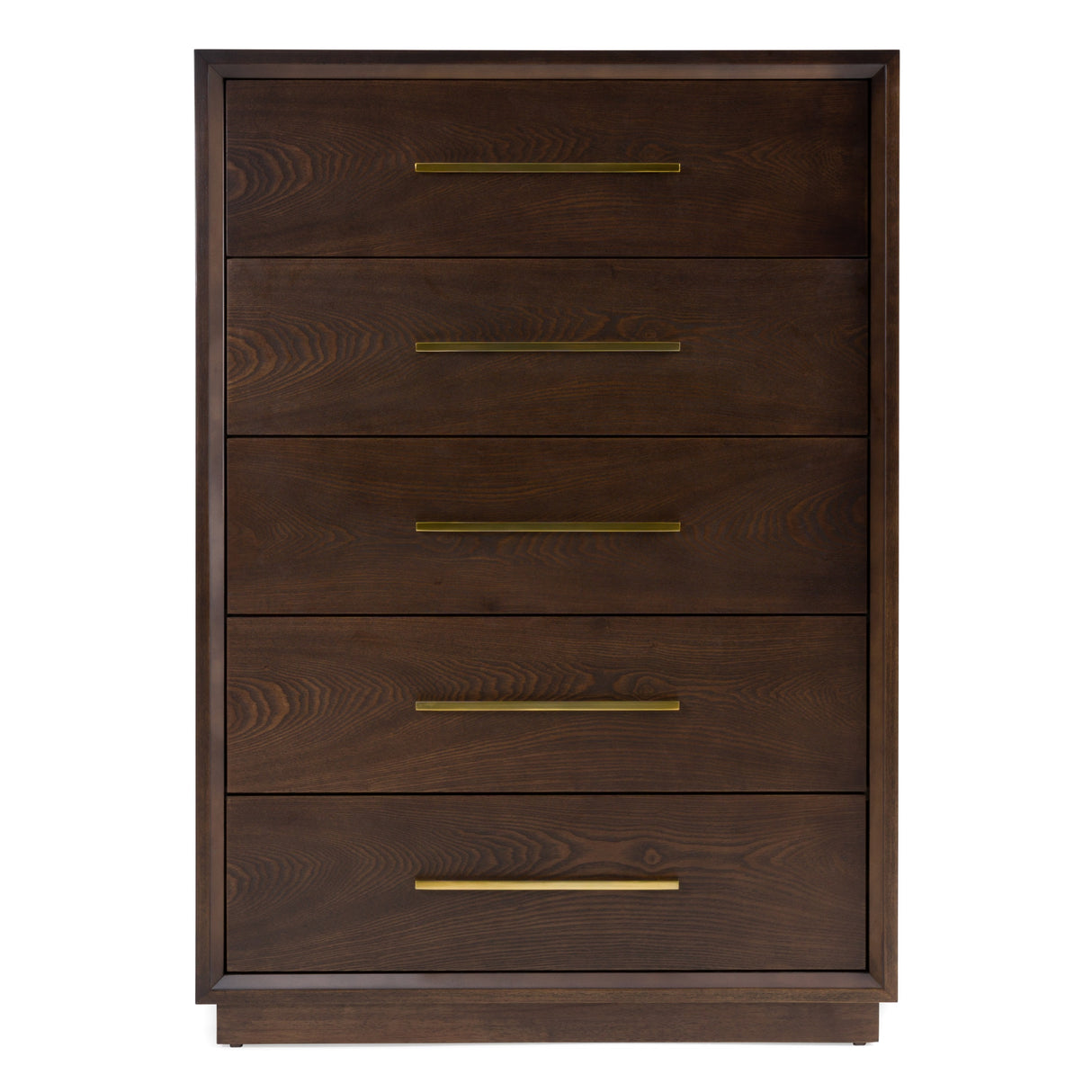 Manhattan - Contemporary Brown Oak and Gold Chest - View Image 1