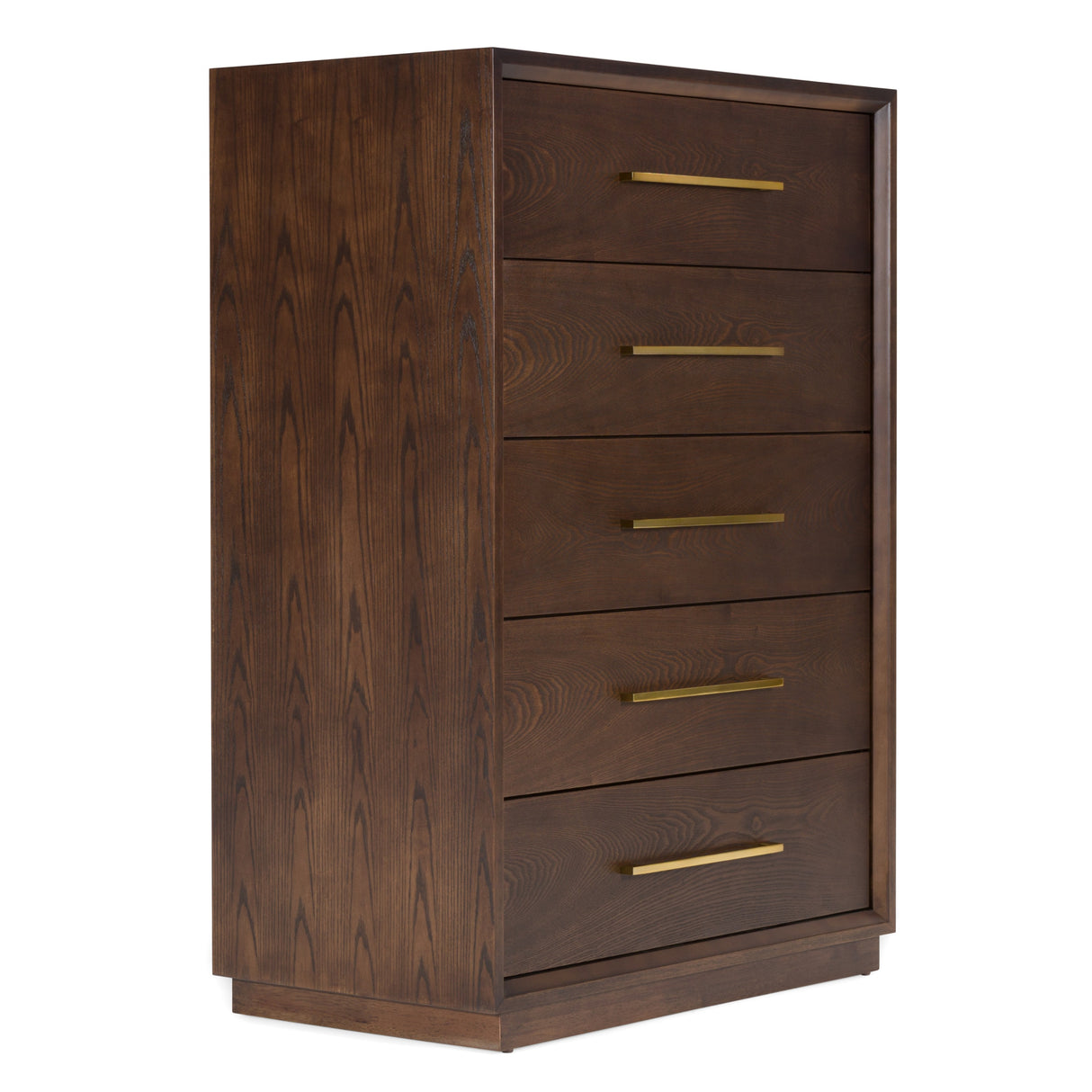 Manhattan - Contemporary Brown Oak and Gold Chest - View Image 1