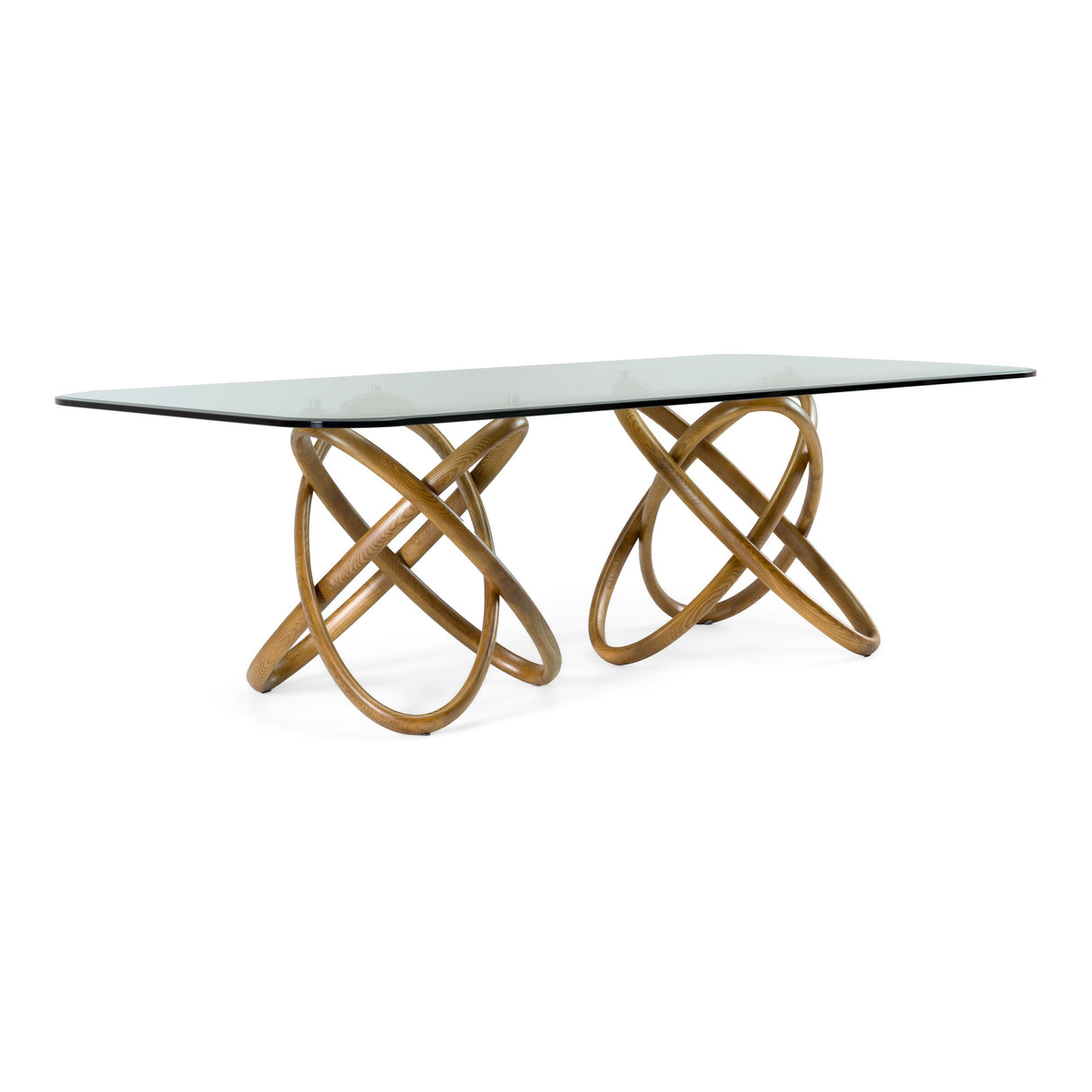 Modrest Mason Modern Glass & Walnut Dining Table Vgcsdt-16092