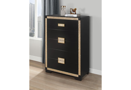 Blake Black/Gold Chest | Global - Home Elegance USA