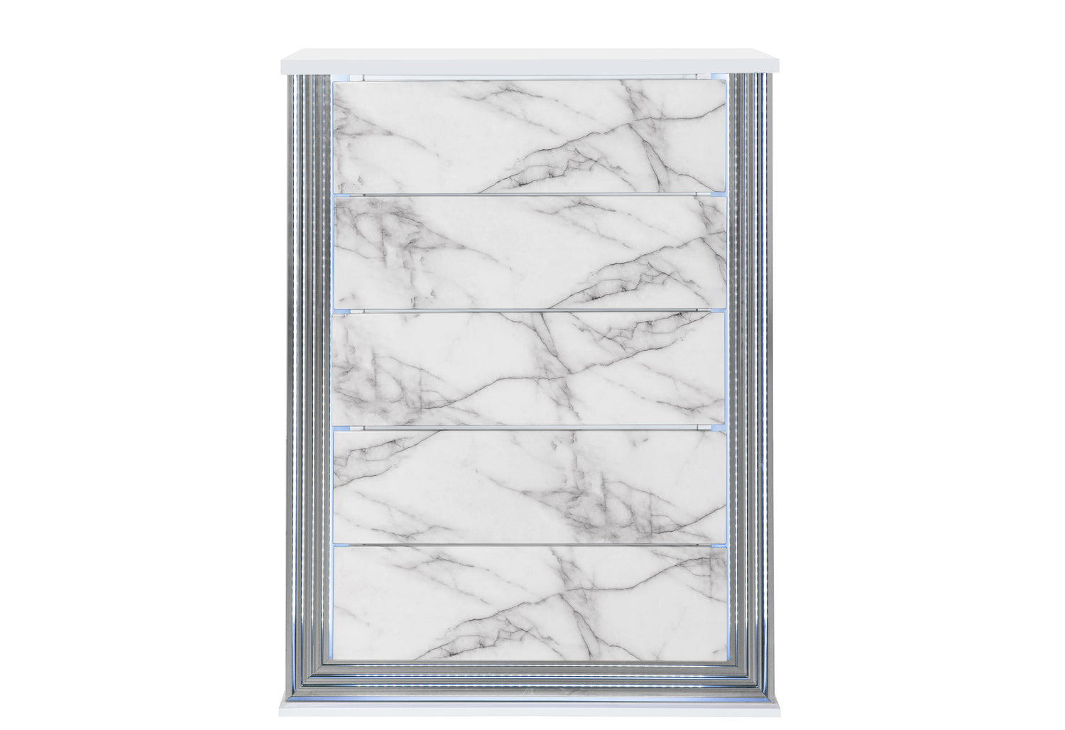 Ylime White Marble Chest With Led | Global