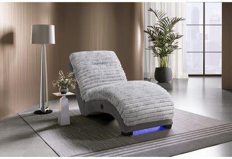 Dominic Nickel/Grey 36 Chaise With Usb - Home Elegance USA