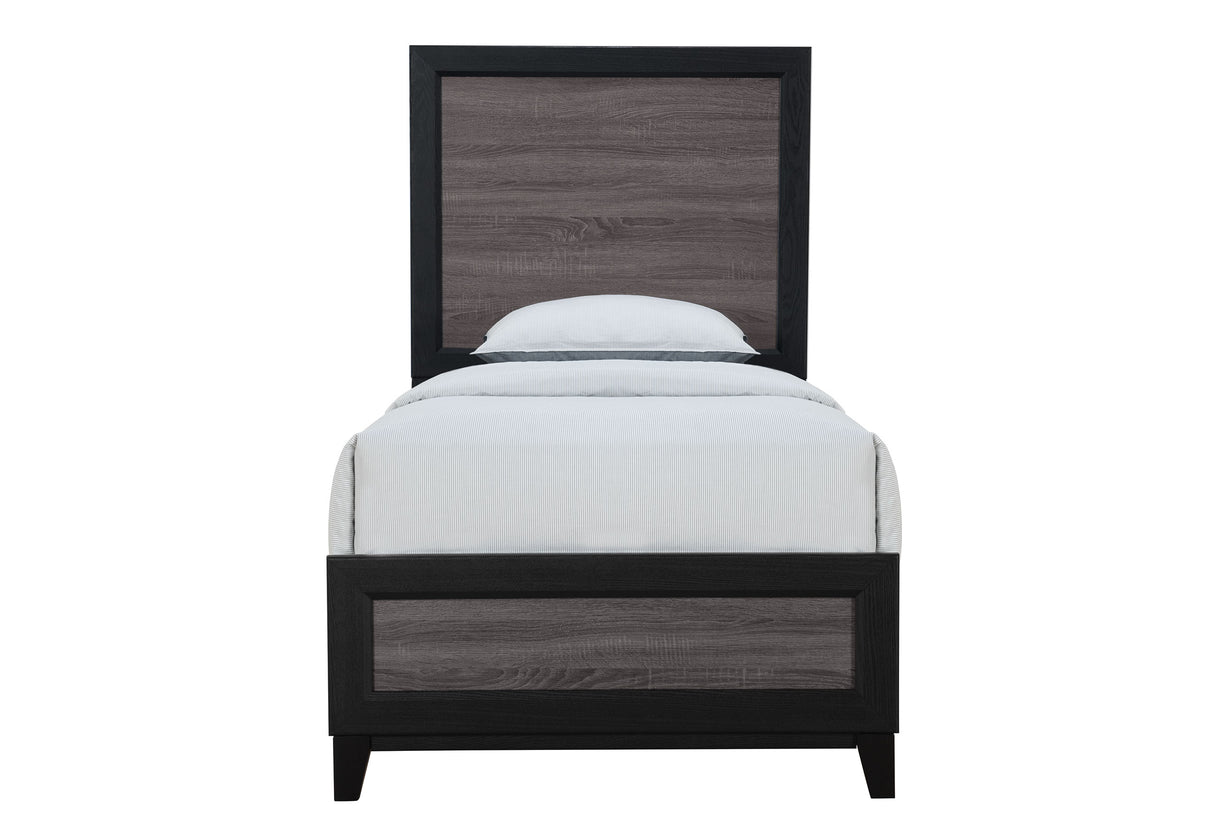 Lisbon Grey And Black Twin Bed | Global - Home Elegance USA