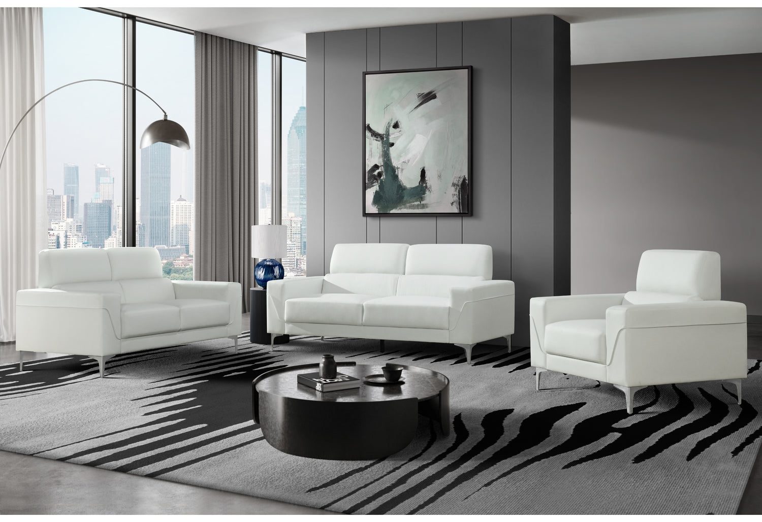 U6109 White Loveseat  | Global Furniture USA