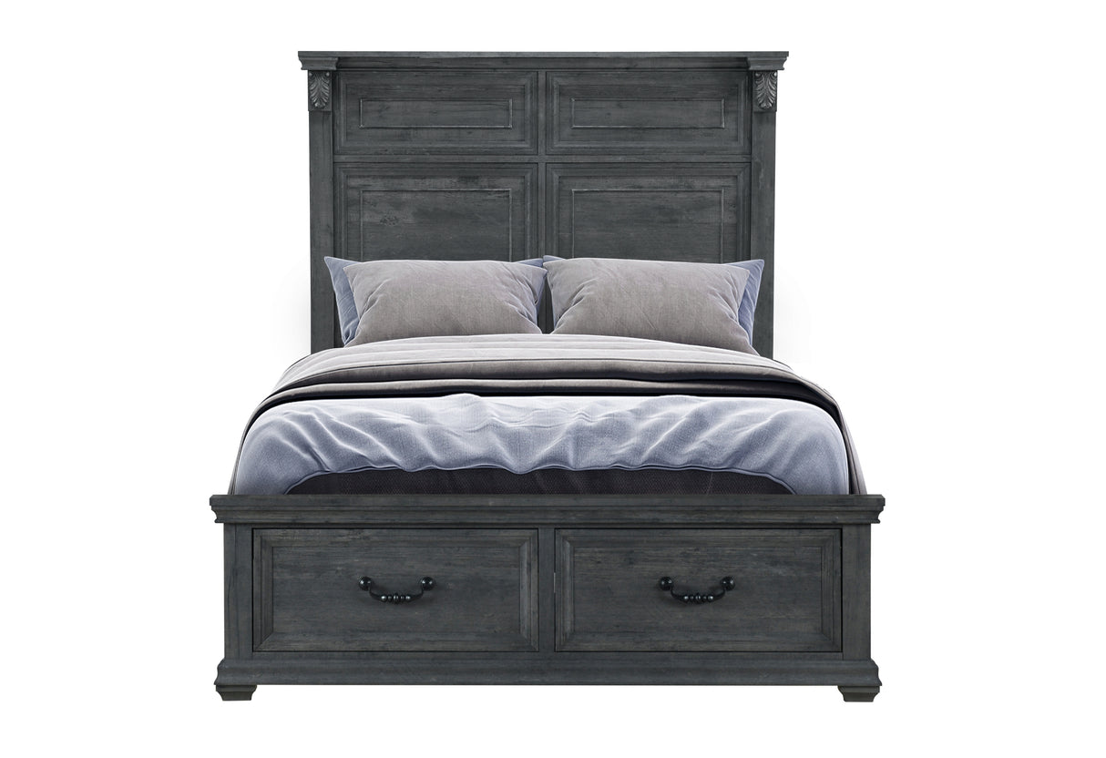 Tatum Grey Full Bed With Storage | Global