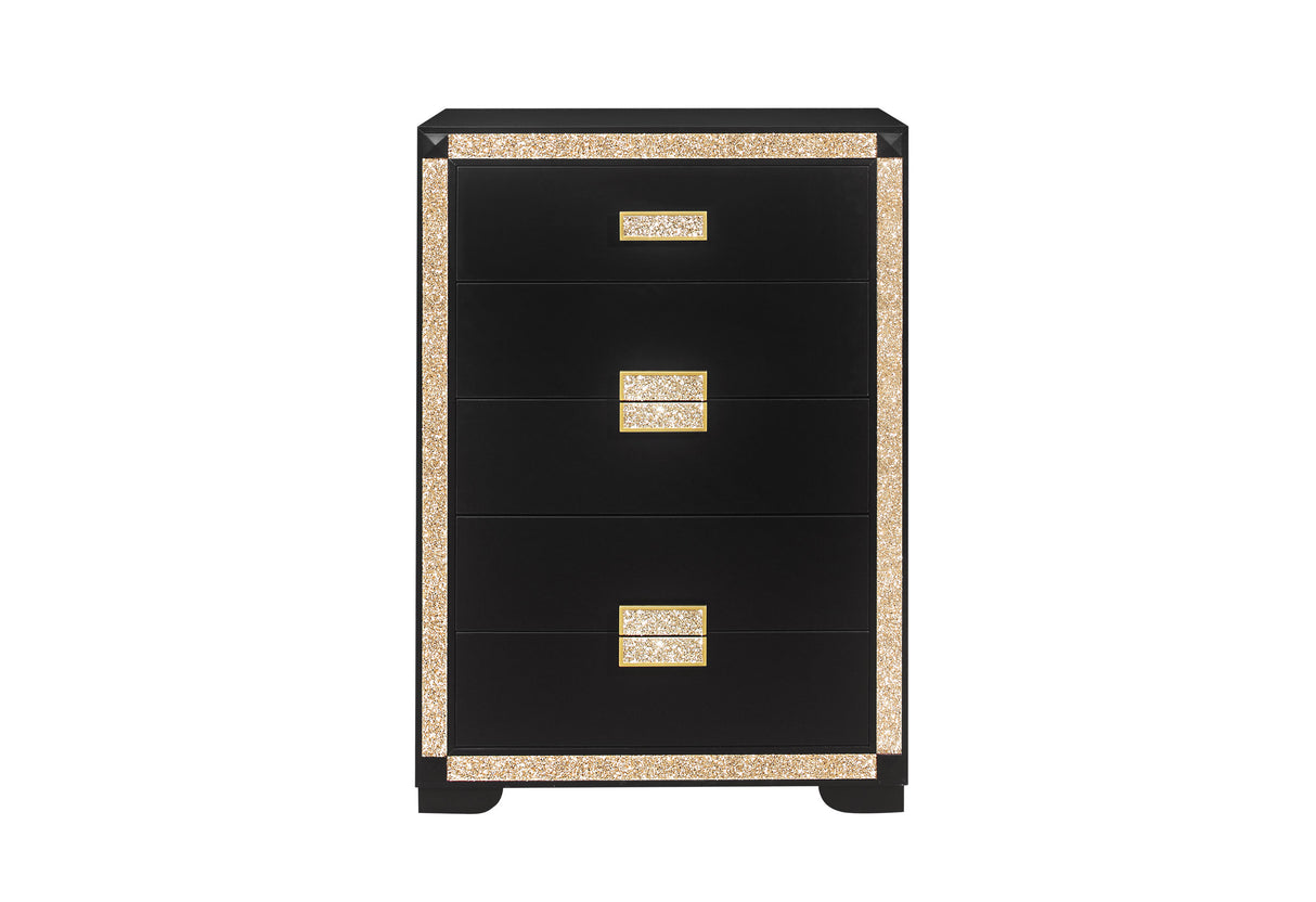 Blake Black/Gold Chest | Global - Home Elegance USA