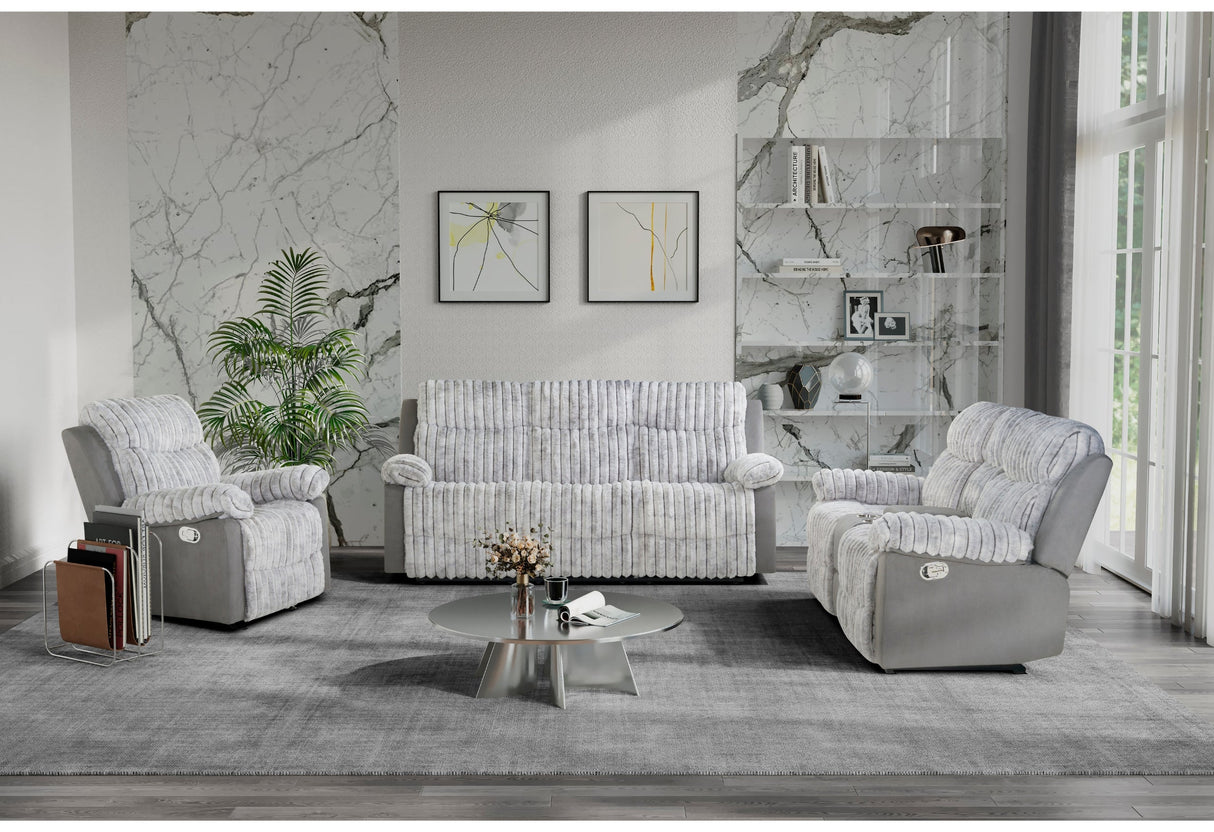 U6028 Grey Reclining Sofa, Console Reclining Loveseat and Glider Recliner | Global Furniture - sold by Home Elegance USA