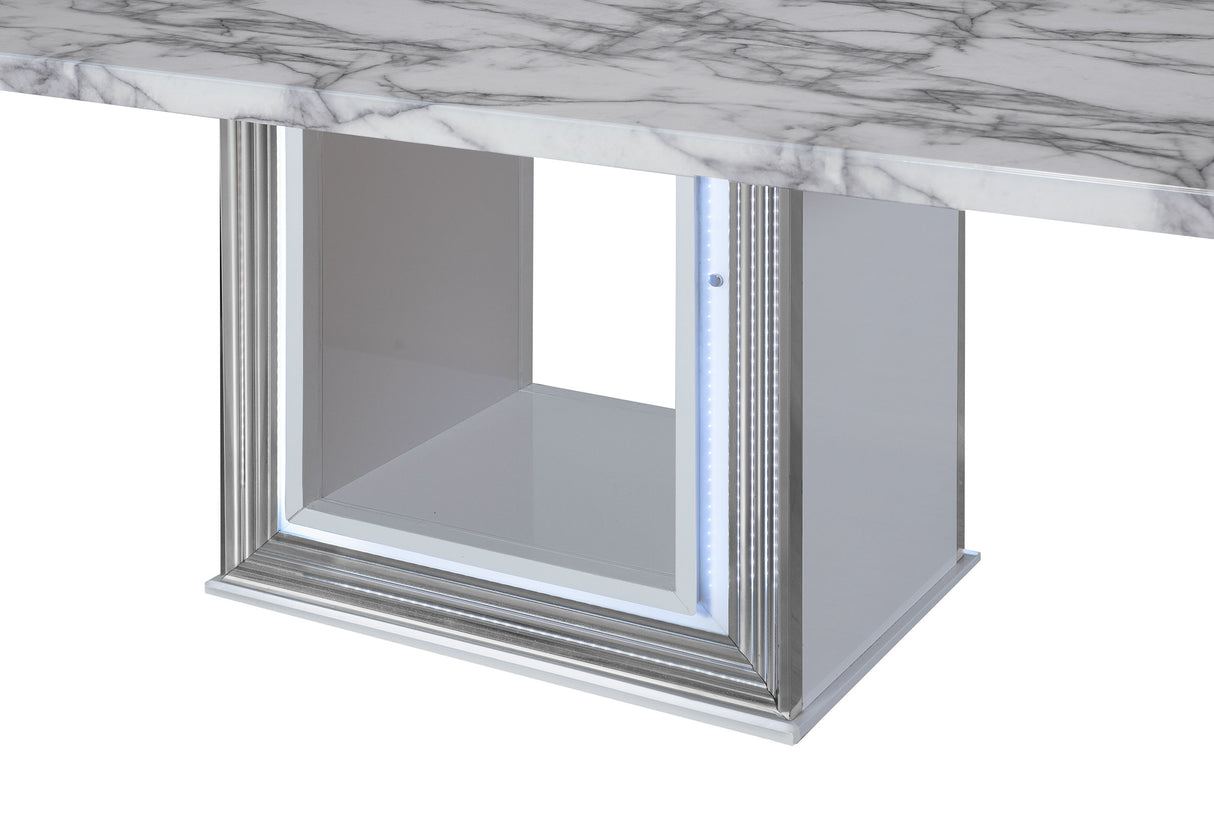 Ylime White Marble Dining Table | Global