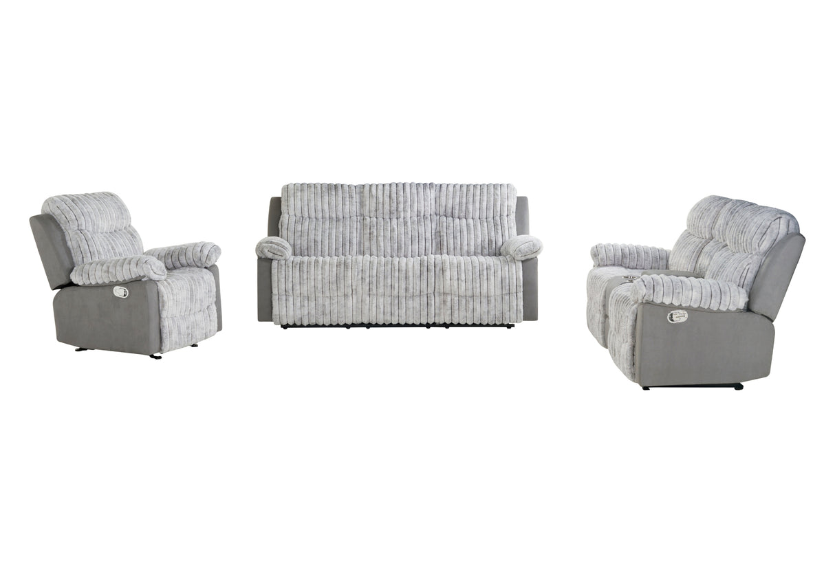 Sofá reclinable gris U6028, loveseat reclinable con consola y sillón reclinable deslizante | Global Furniture