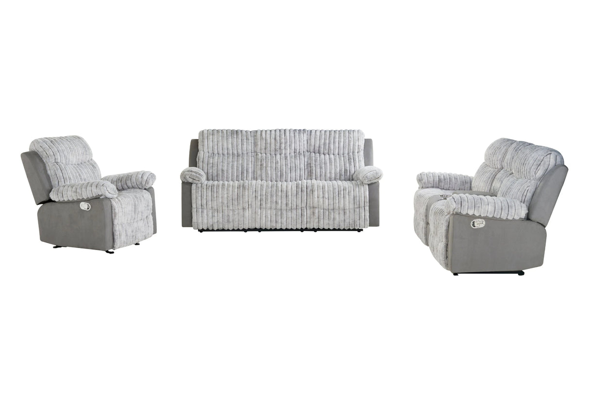 U6028 Grey Reclining Sofa, Console Reclining Loveseat and Glider Recliner | Global Furniture - sold by Home Elegance USA
