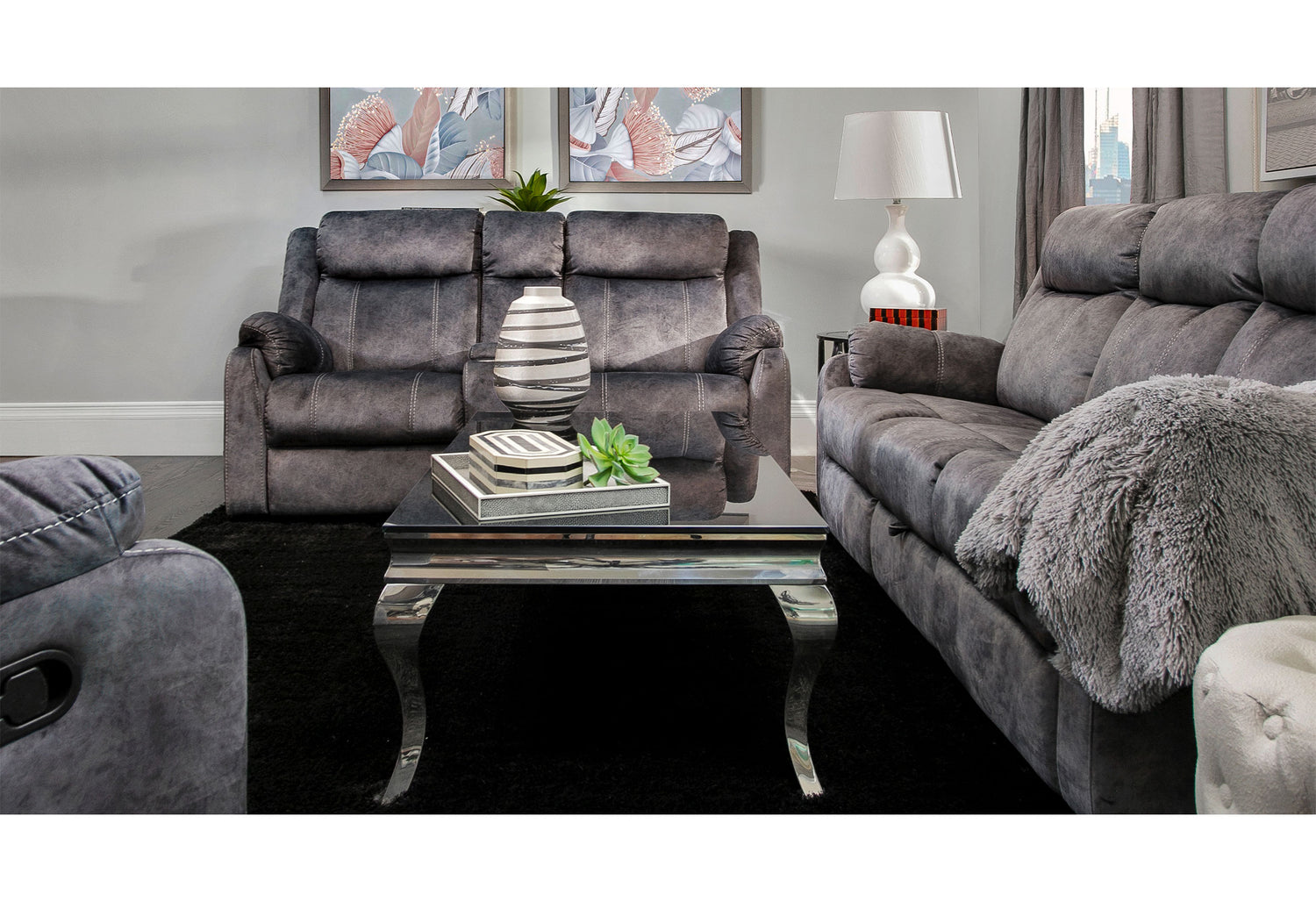 U7303 Domino Granite Glider Recliner | Global Furniture USA