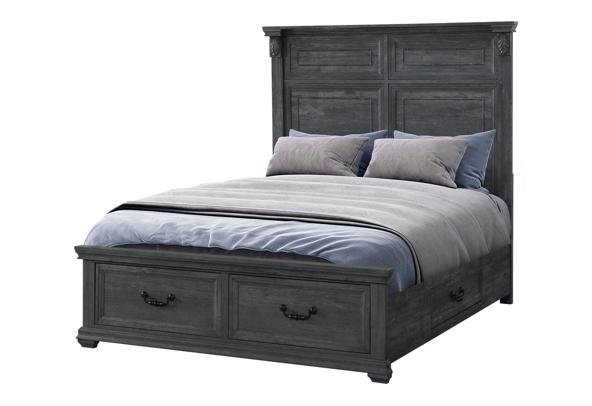 Tatum Grey Full Bed With Storage | Global