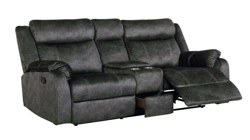 U7303 Domino Granite Console Reclining Loveseat | Global Furniture USA