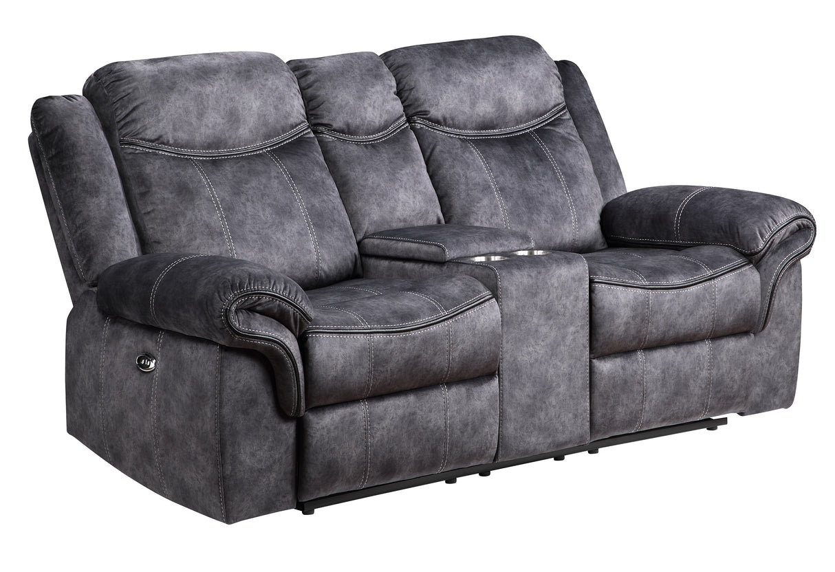 U2200 Domino Granite Power Console Reclining Ls With Power Switch | Global Furniture USA