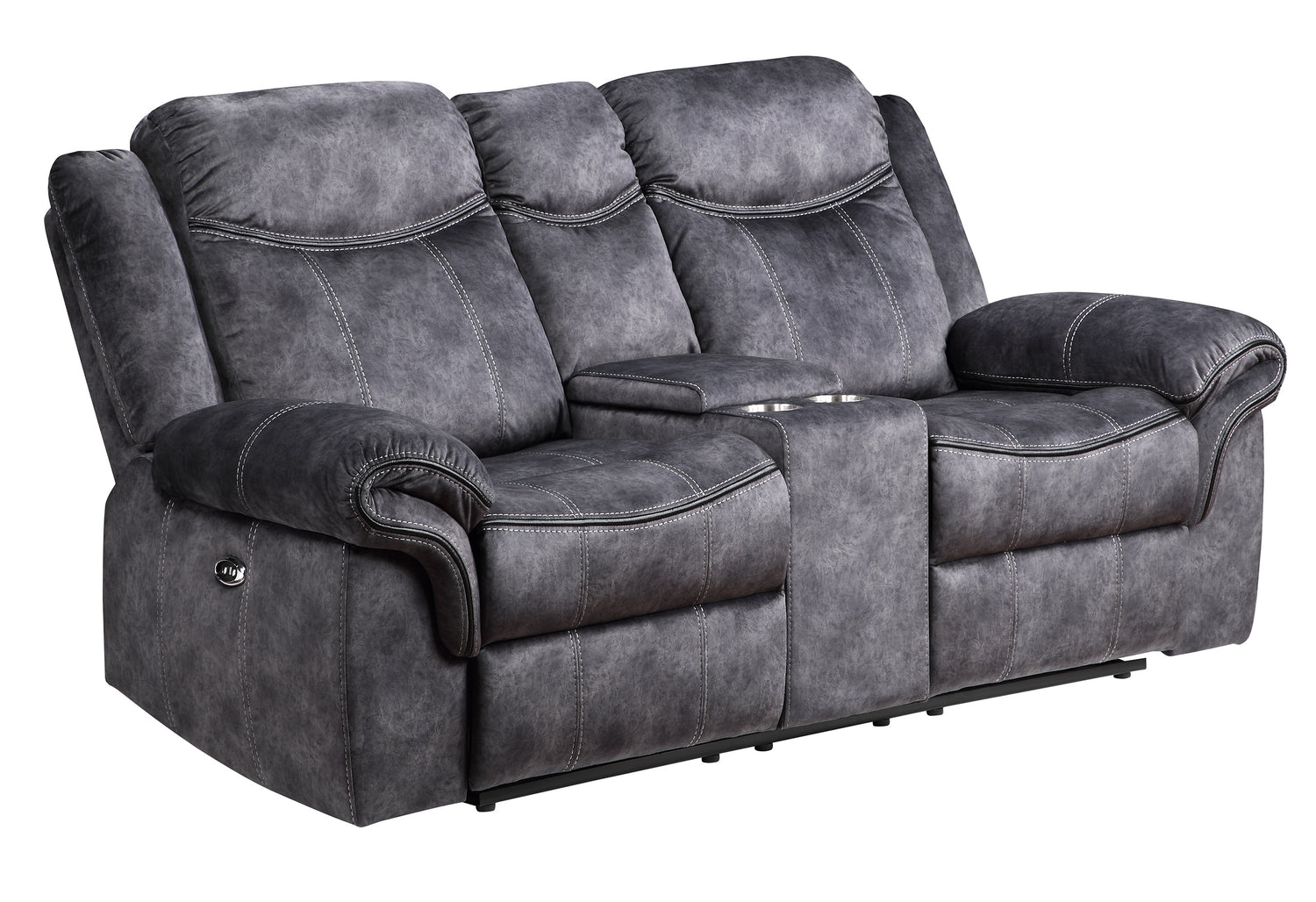 U2200 Domino Granite Power Console Reclining Ls With Power Switch | Global Furniture USA