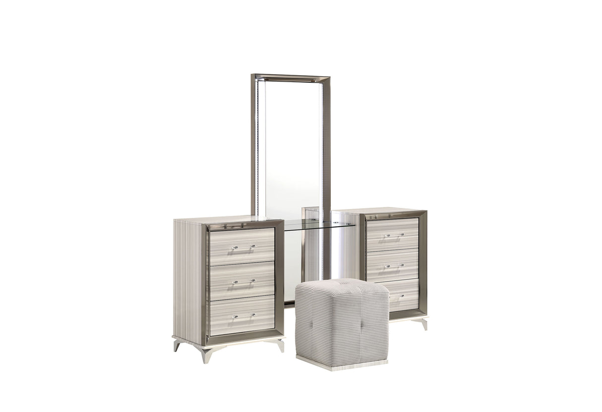 Zambrano White Vanity Set | Global Furniture USA