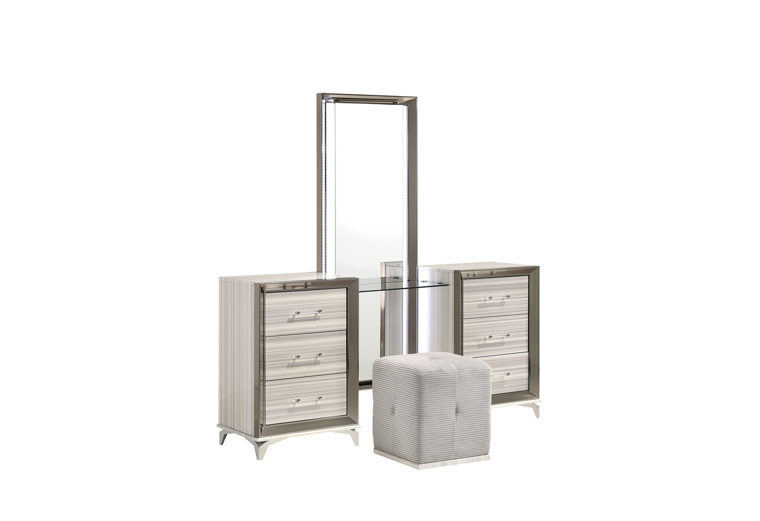Zambrano White Vanity Set | Global Furniture USA