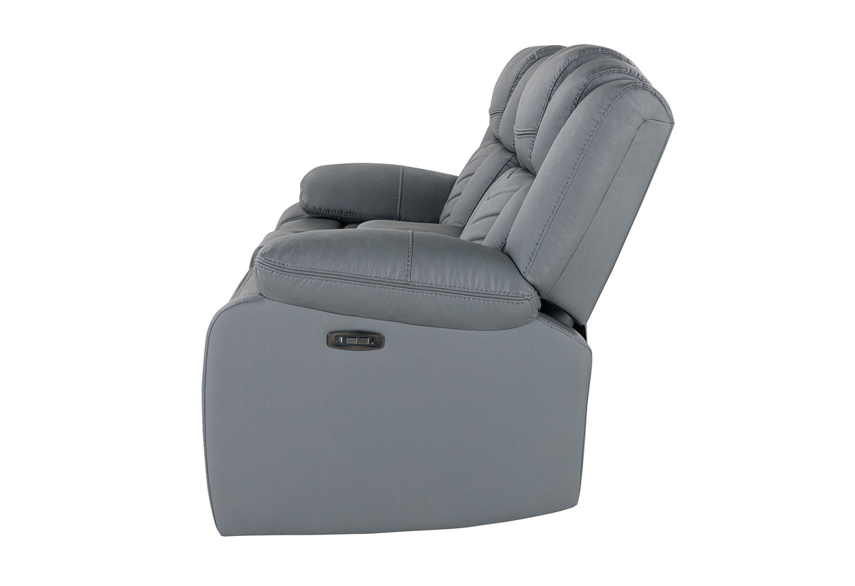 U7068 Grey 10 Power Console Reclining Loveseat With Led | Global Furniture USA