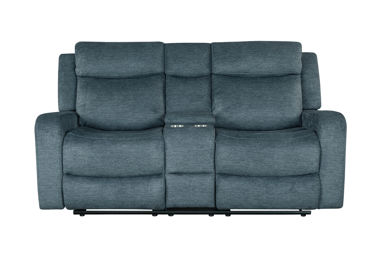 U6024 Dark Grey 9 Console Reclining Loveseat | Global Furniture USA