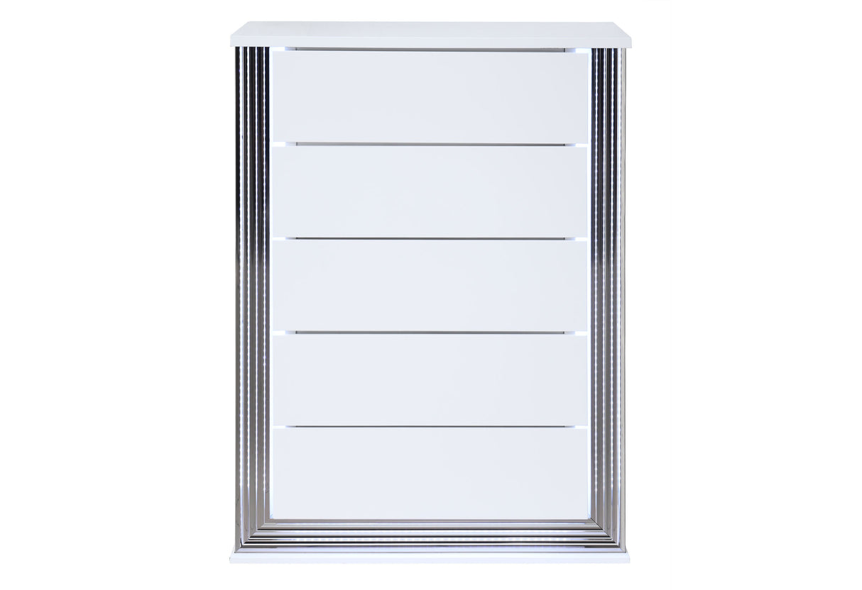Ylime Smooth White Chest With Led | Global
