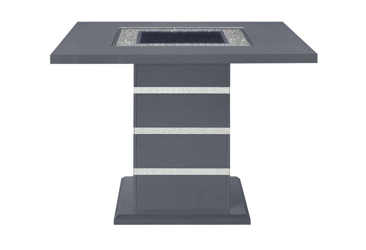 Monaco Dark Grey Bar Table And 4 Monaco Dark Grey Bar Stools - Home Elegance USA
