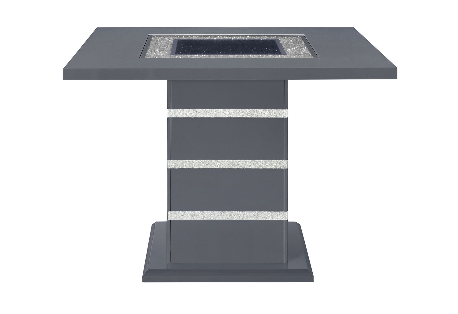 Monaco Dark Grey Bar Table And 4 Monaco Dark Grey Bar Stools - Home Elegance USA