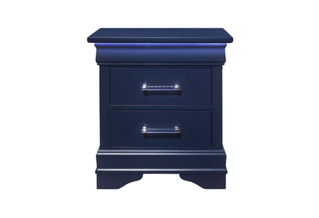 Charlie Blue Nightstand With Led | Global Furniture USA - Home Elegance USA