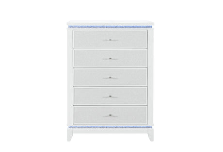 Alina White Chest W/ Led | Global - Home Elegance USA