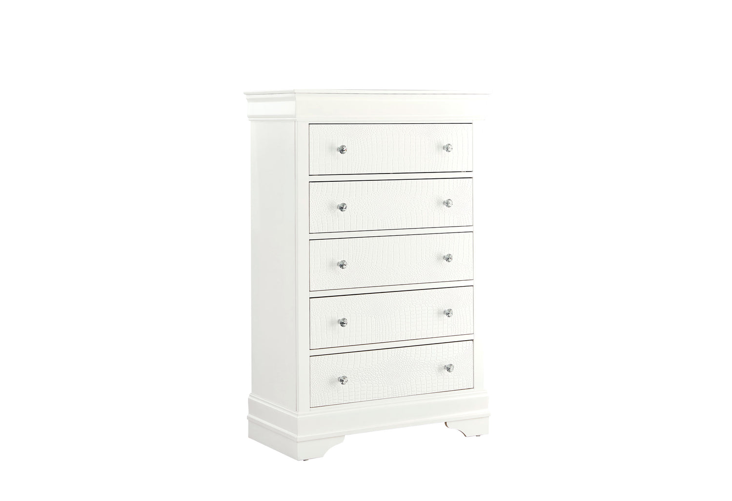 Pompei Metallic White Chest | Global - Home Elegance USA