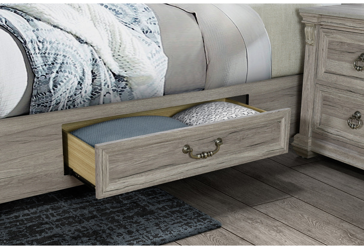 Rowan Natural Queen Bed With Storage | Global