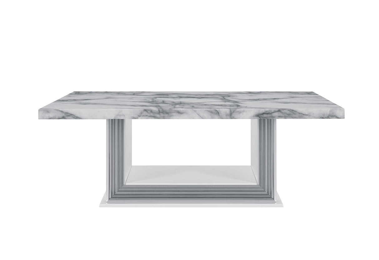 Ylime White Marble Coffee Table | Global Furniture USA