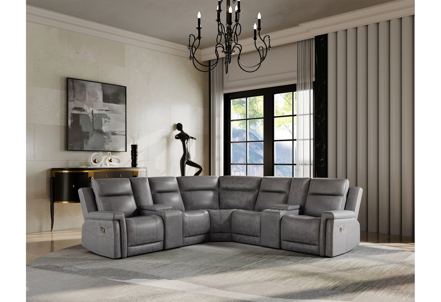 U1797 Greige Sectional | Global Furniture USA
