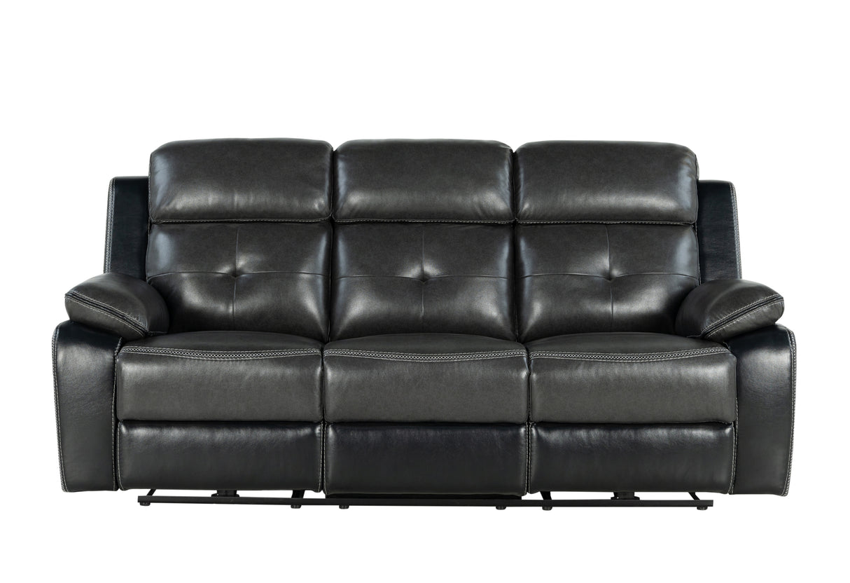 U5050 Blanche Charcoal/Black Power Reclining Sofa | Global Furniture USA